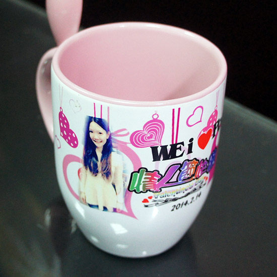 客製化馬克杯 轉印湯匙杯(粉)